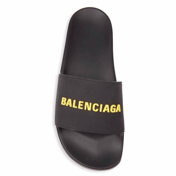 Balenciaga Mens Logo Rubber Pool Slides 41/8 main image 6